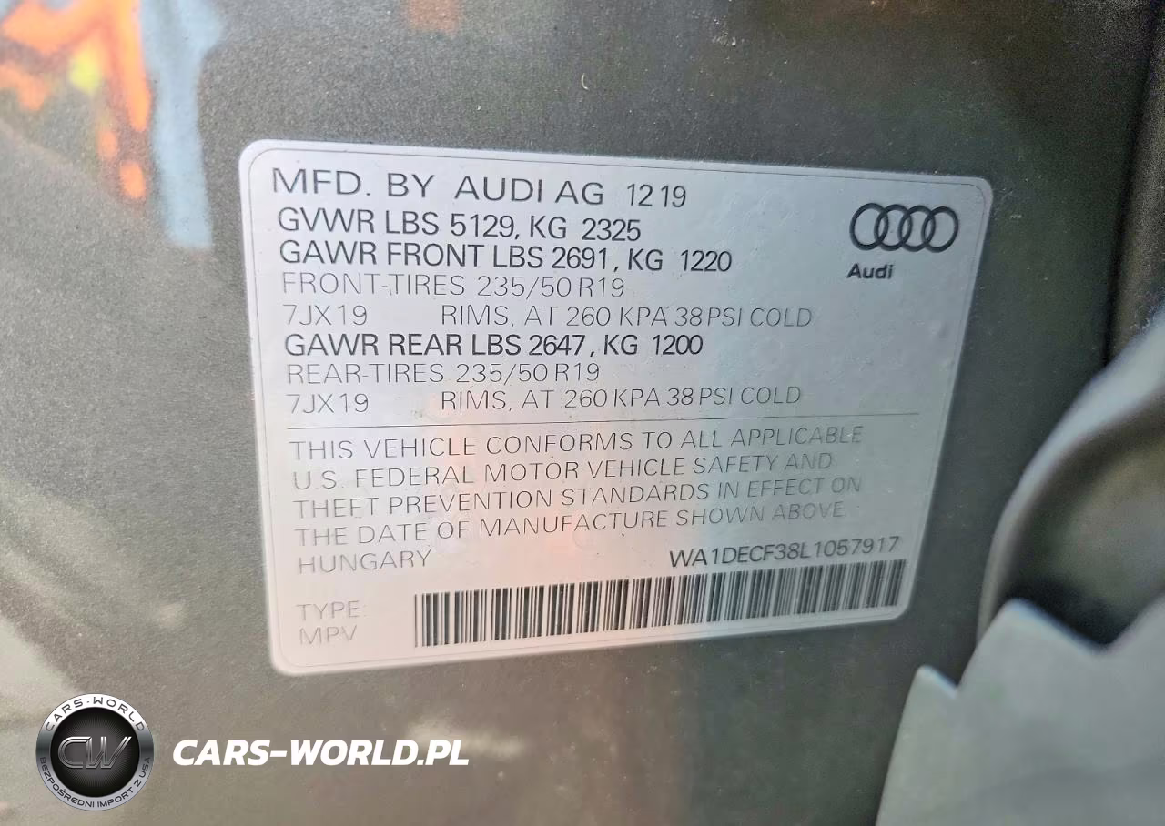 2020 Audi Q3 Premium S Line VIN:WA1DECF38L1057917 - 13