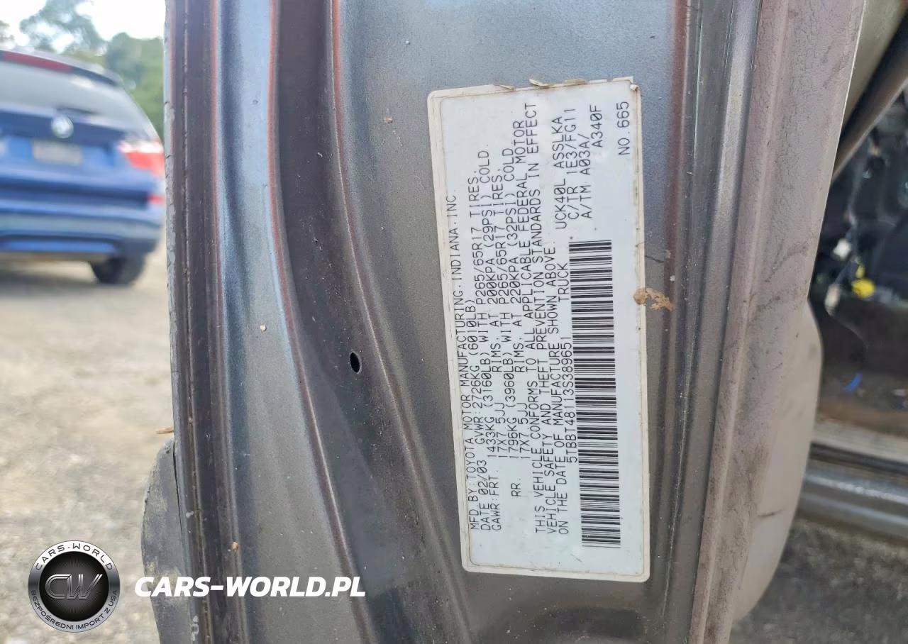 2003 Toyota Tundra Access Cab Limited VIN:5TBBT48113S389651 - 12