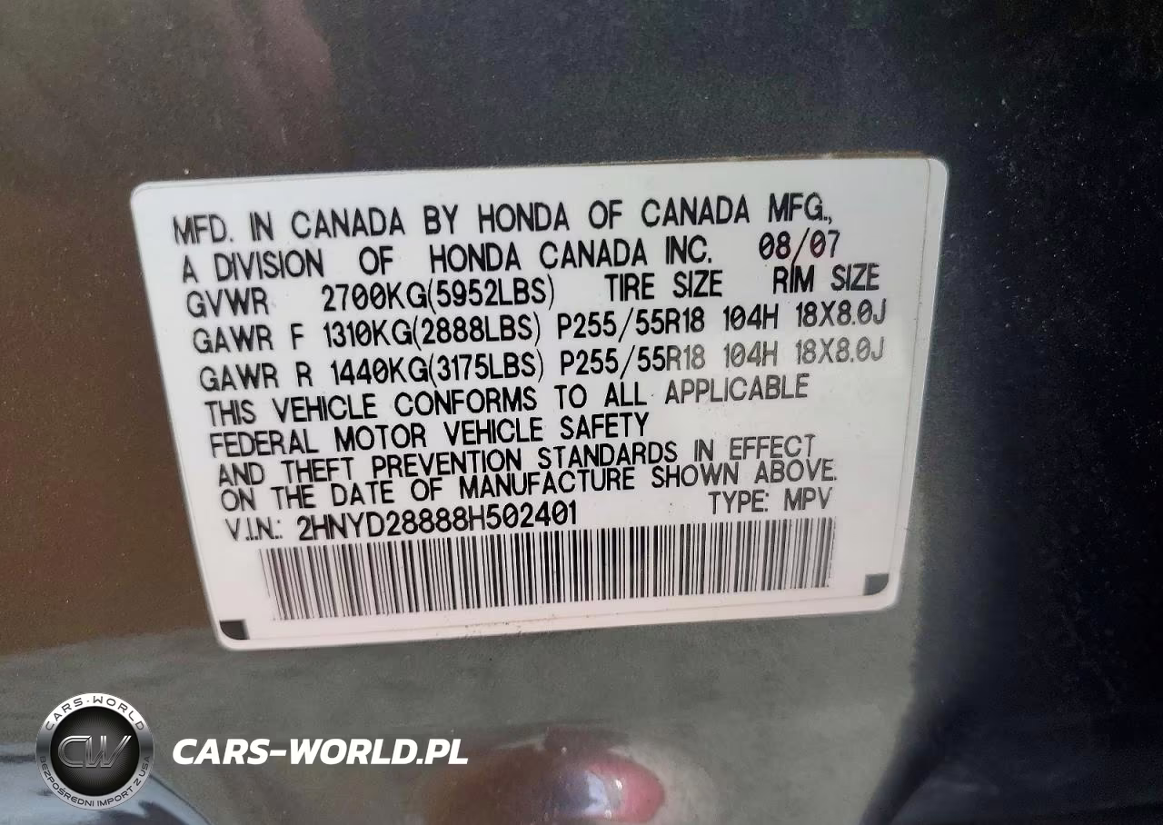 2008 Acura Mdx Sport VIN:2HNYD28888H502401 - 12