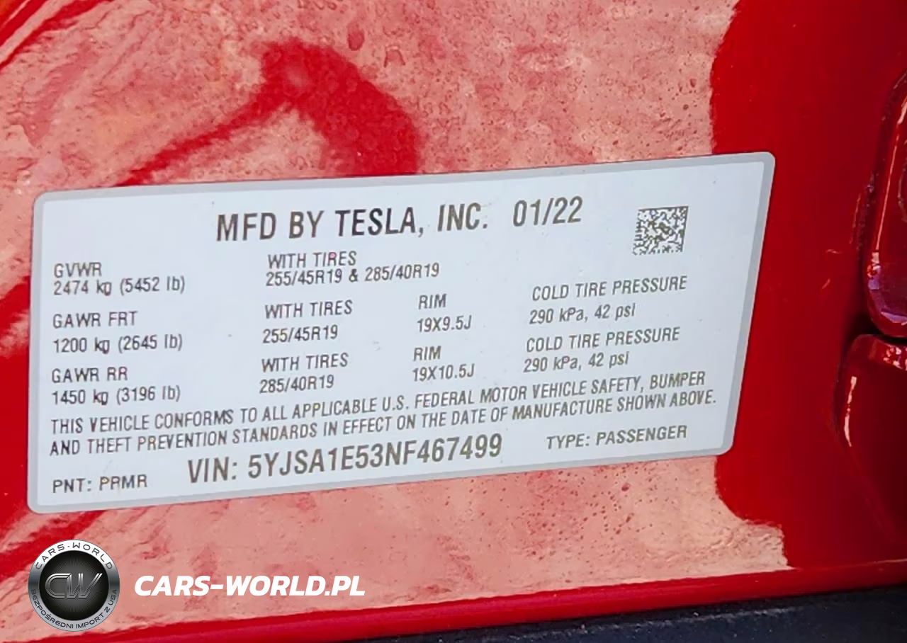 2022 Tesla Model S VIN:5YJSA1E53NF467499 - 12