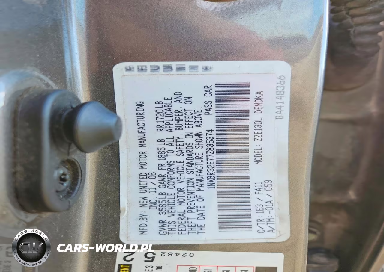 2007 Toyota Corolla Ce VIN:1NXBR32E77Z835374 - 12