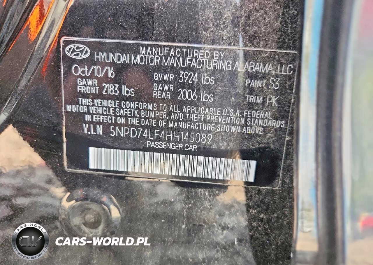 2017 Hyundai Elantra Se VIN:5NPD74LF4HH145089 - 12