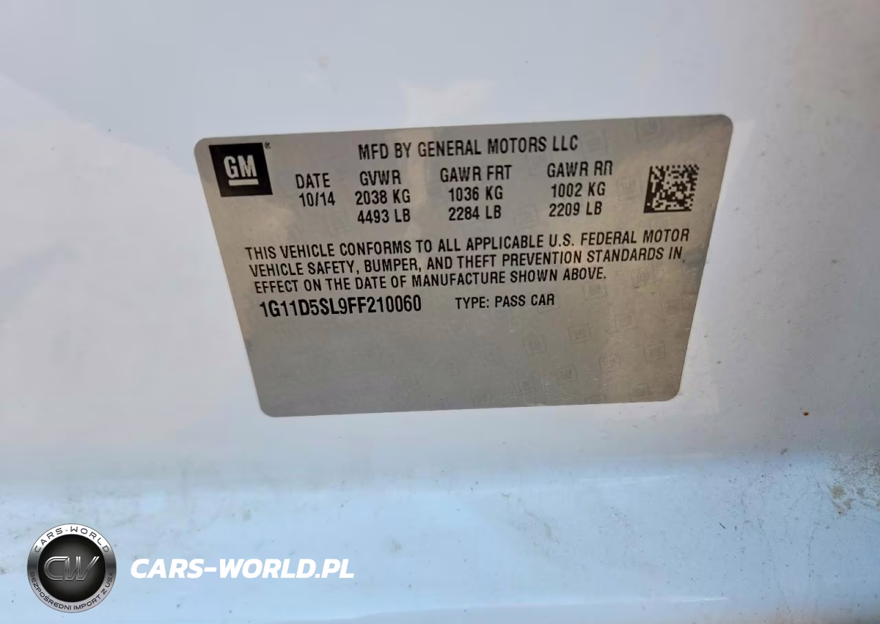 2015 Chevrolet Malibu 2Lt VIN:1G11D5SL9FF210060 - 12