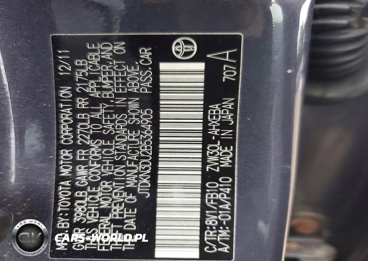 2011 Toyota Prius Two VIN:JTDKN3DU2B5364905 - 12