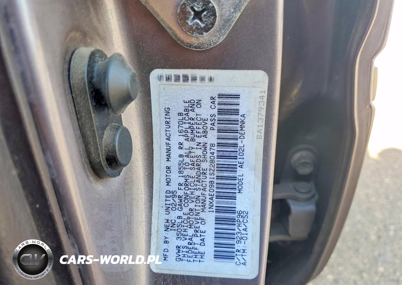 1995 Toyota Corolla Dx VIN:1NXAE09B1SZ280478 - 12