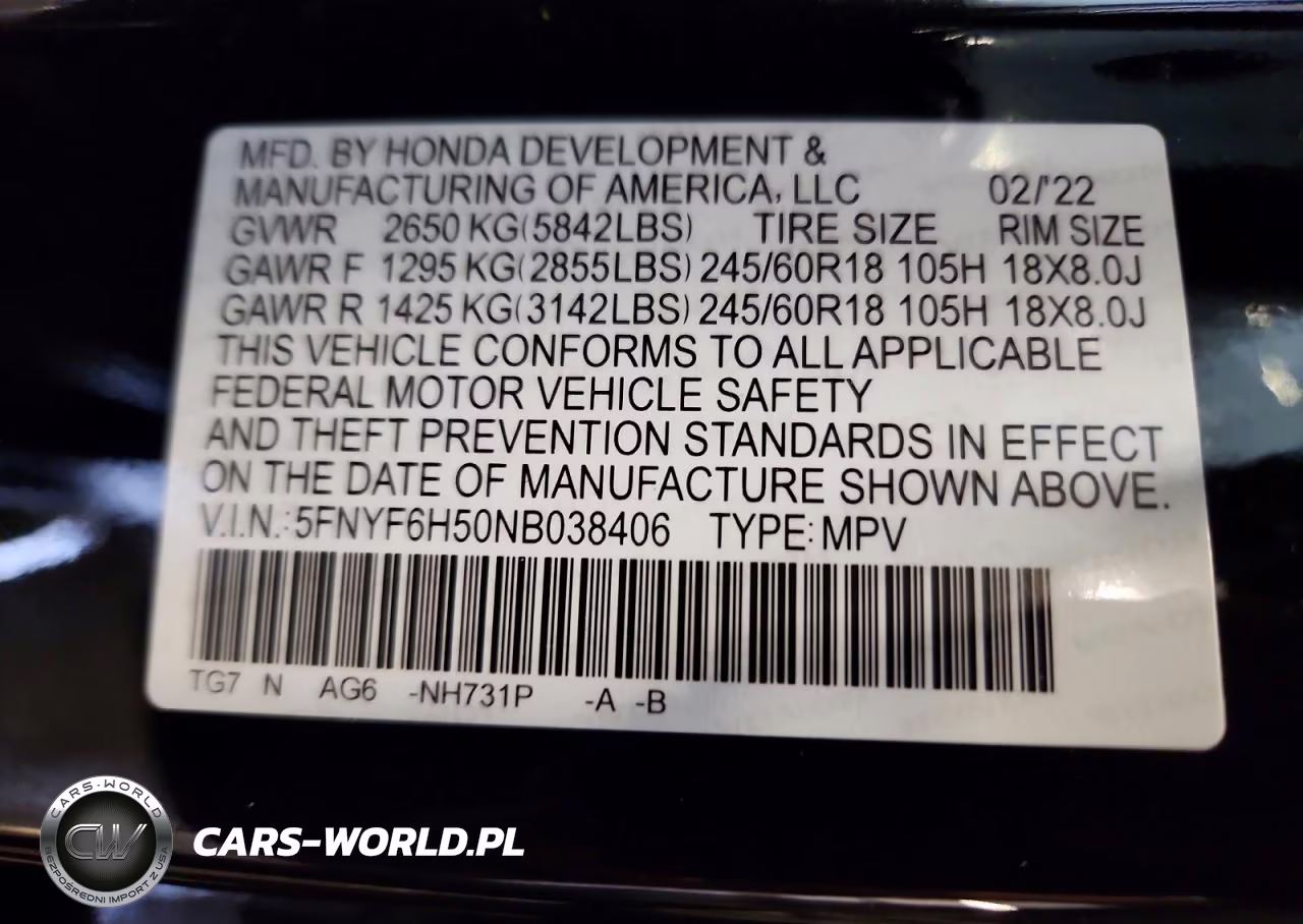 2022 Honda Pilot Exl VIN:5FNYF6H50NB038406 - 14