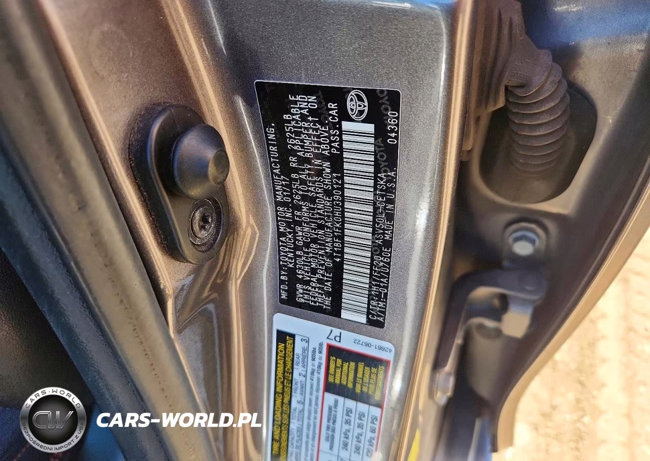 2017 Toyota Camry Se VIN:4T1BF1FK0HU390121 - 12