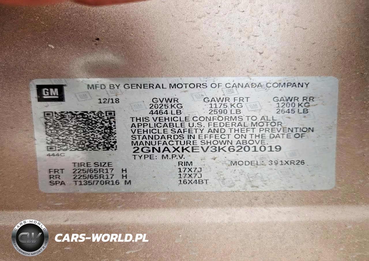 2019 Chevrolet Equinox Lt VIN:2GNAXKEV3K6201019 - 13