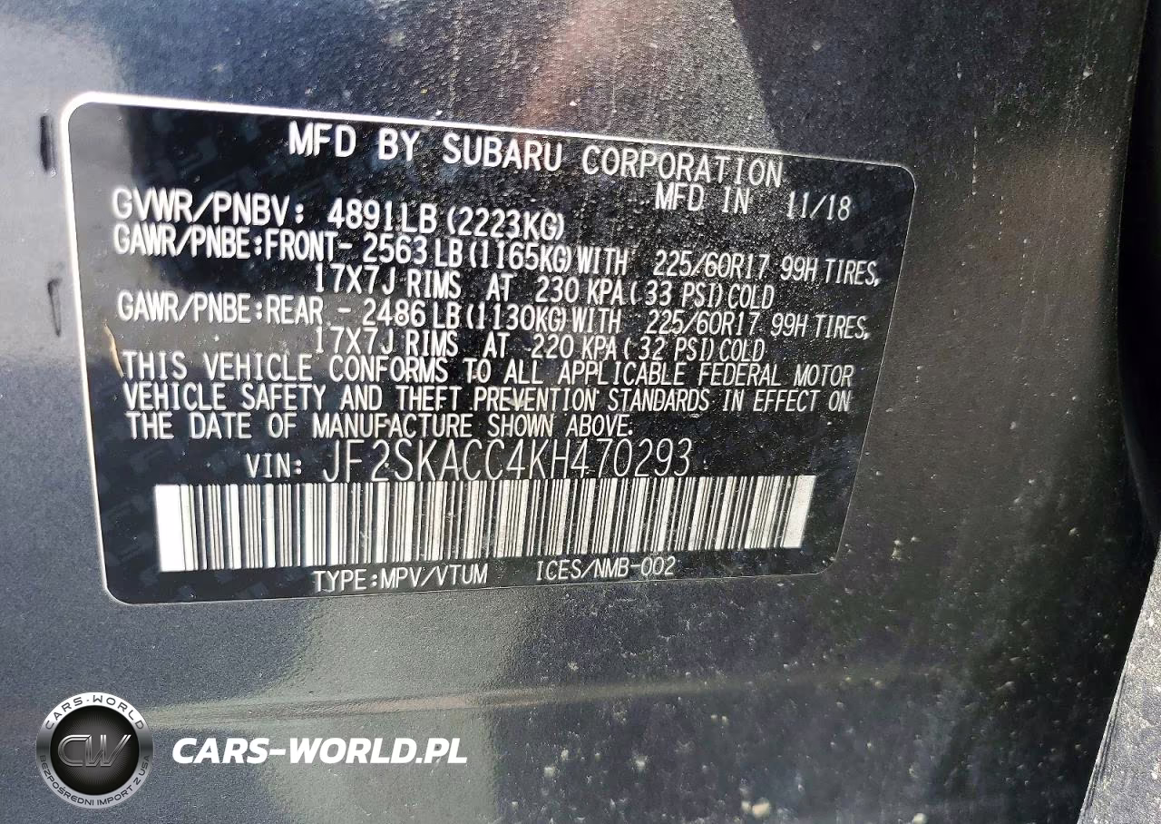 2019 Subaru Forester VIN:JF2SKACC4KH470293 - 13