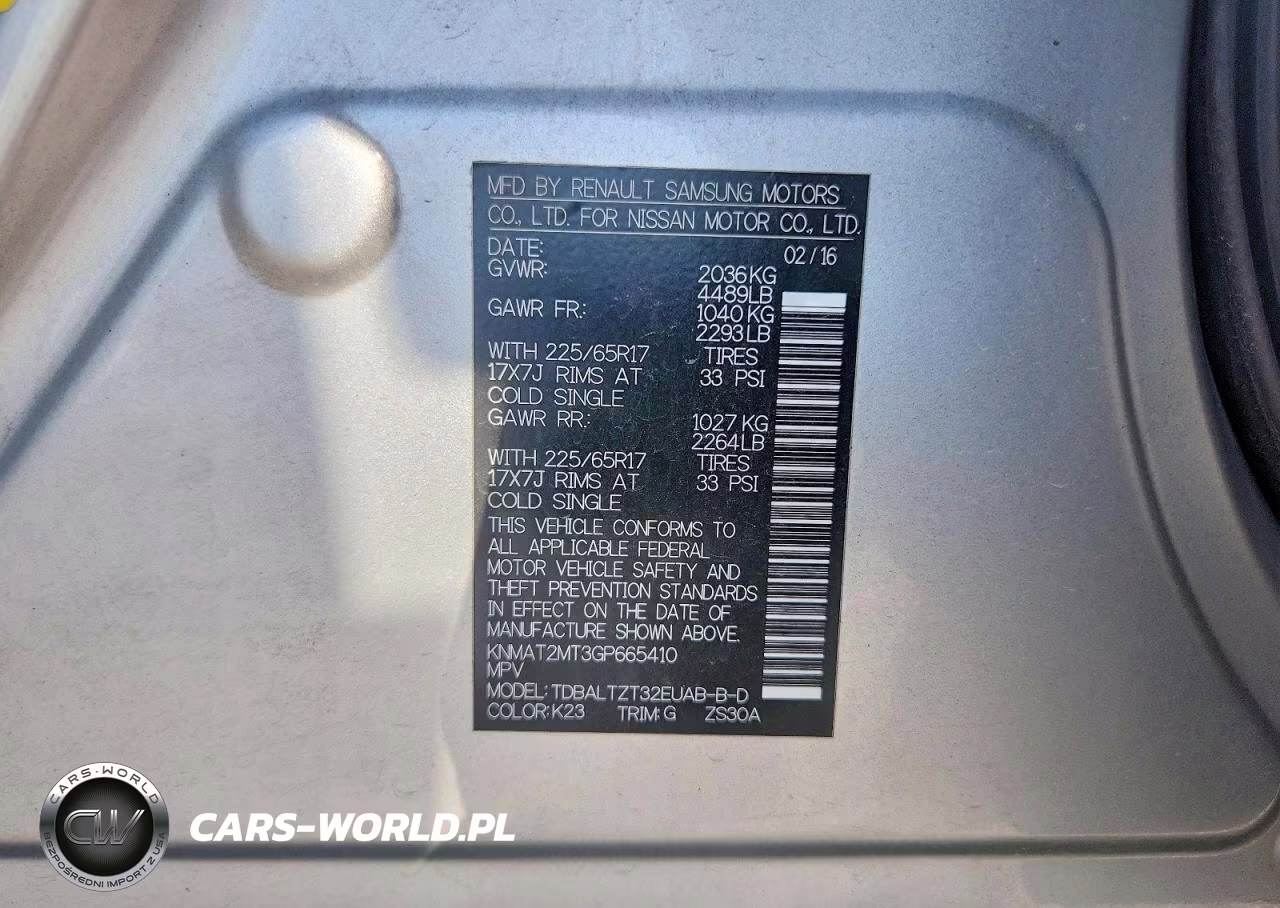 2016 Nissan Rogue Sv VIN:KNMAT2MT3GP665410 - 14