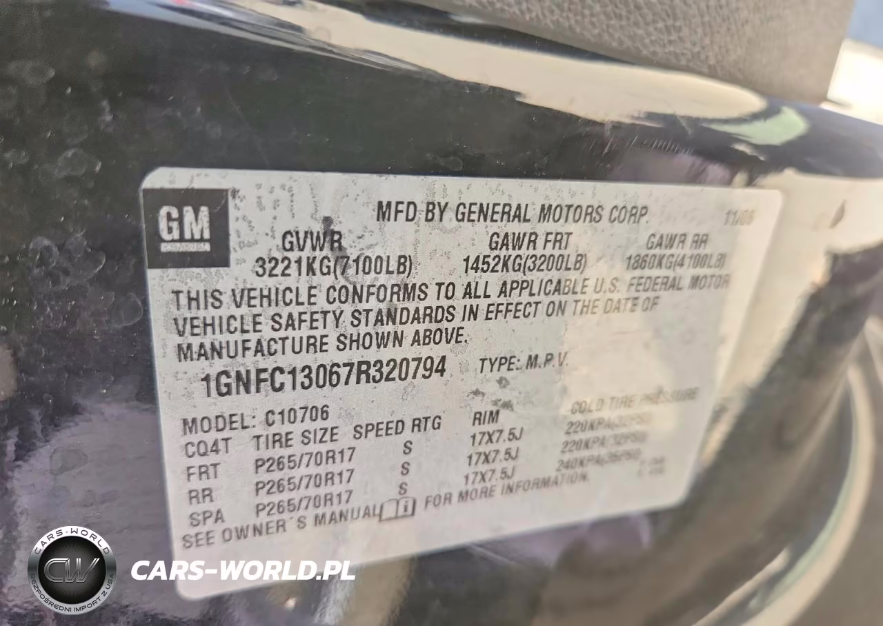 2007 Chevrolet Tahoe C1500 VIN:1GNFC13067R320794 - 14