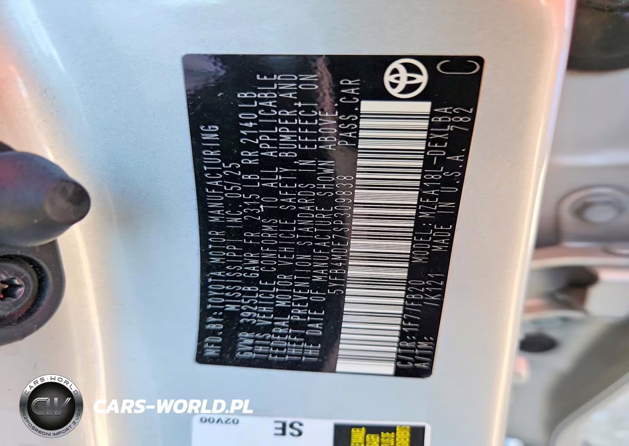 2025 Toyota Corolla Le VIN:5YFB4MDE7SP309838 - 12