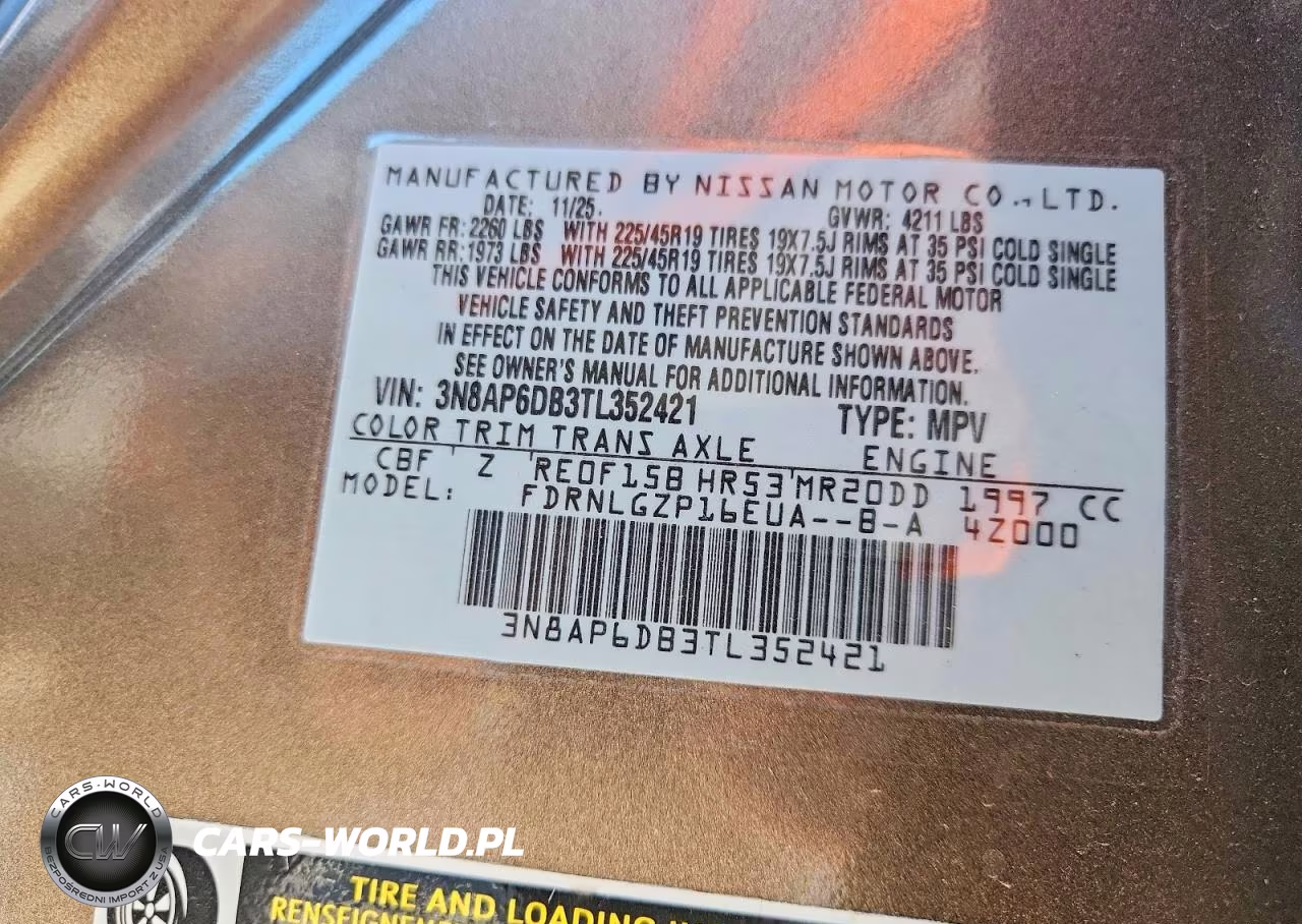 2026 Nissan Kicks Sr VIN:3N8AP6DB3TL352421 - 14