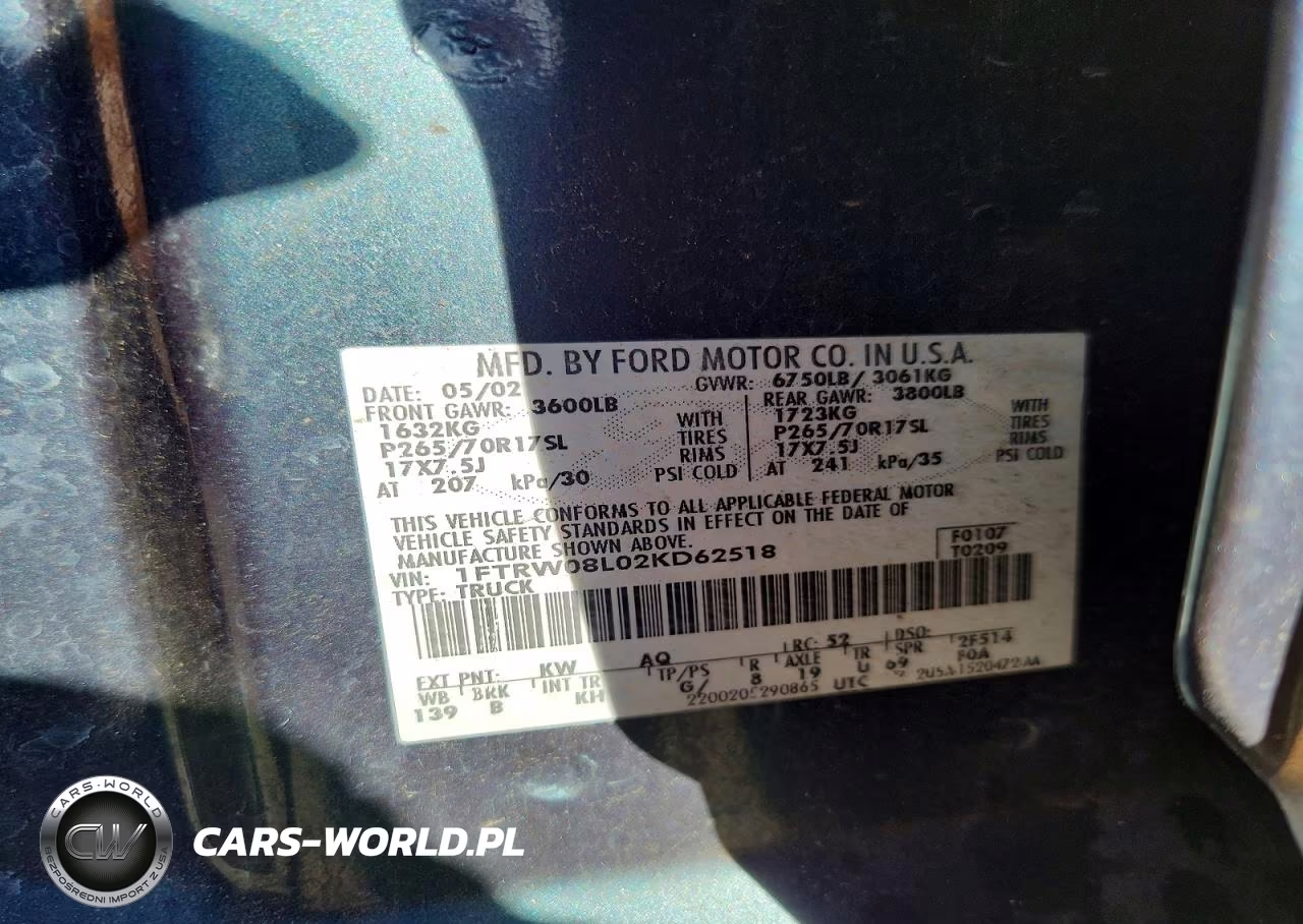 2002 Ford F150 Supercrew VIN:1FTRW08L02KD62518 - 12