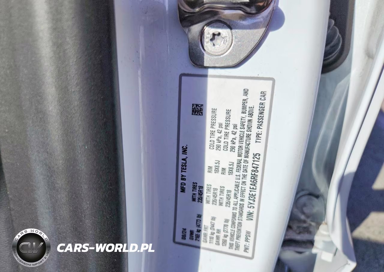 2024 Tesla Model 3 VIN:5YJ3E1EA6RF847125 - 13