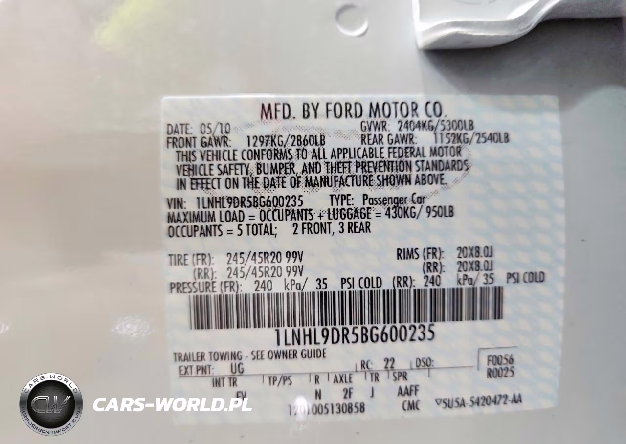 2011 Lincoln Mks VIN:1LNHL9DR5BG600235 - 13