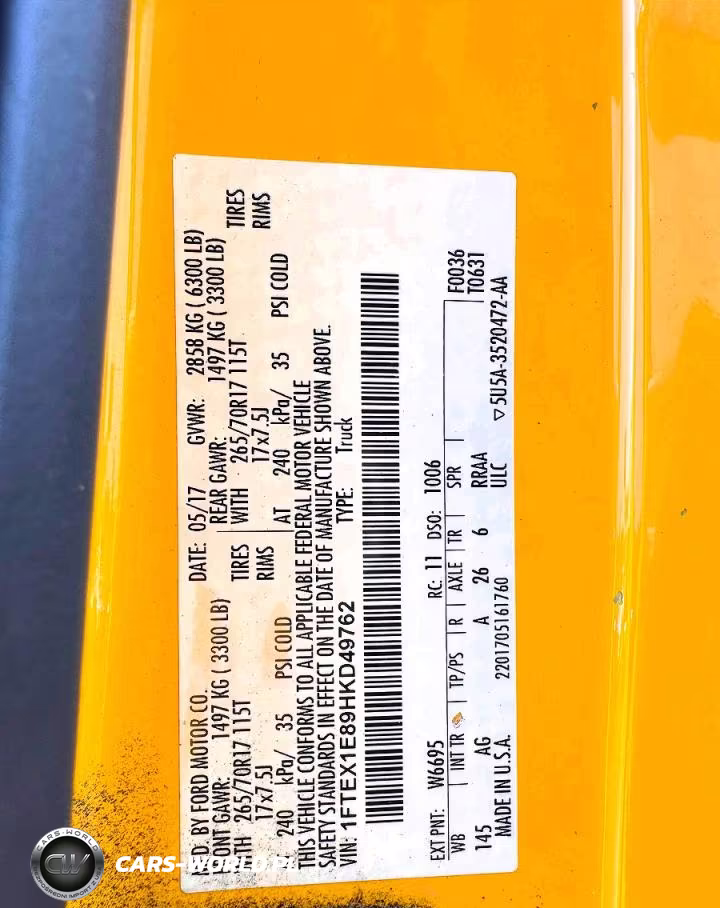 2017 Ford F150 Super Cab VIN:1FTEX1E89HKD49762 - 10