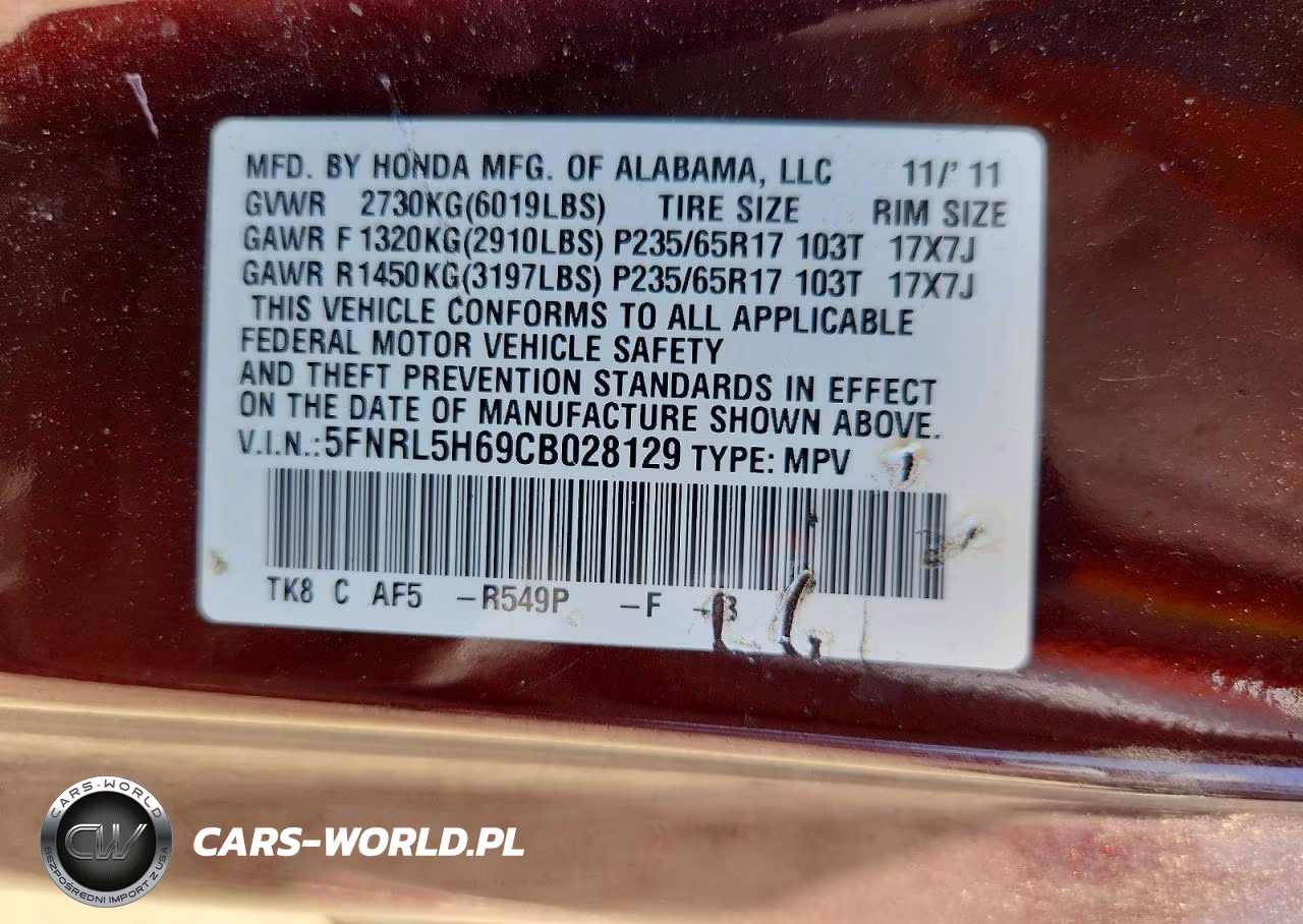 2012 Honda Odyssey Exl VIN:5FNRL5H69CB028129 - 13