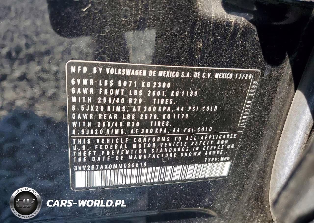 2021 Volkswagen Tiguan Se VIN:3VV2B7AX0MM039618 - 13