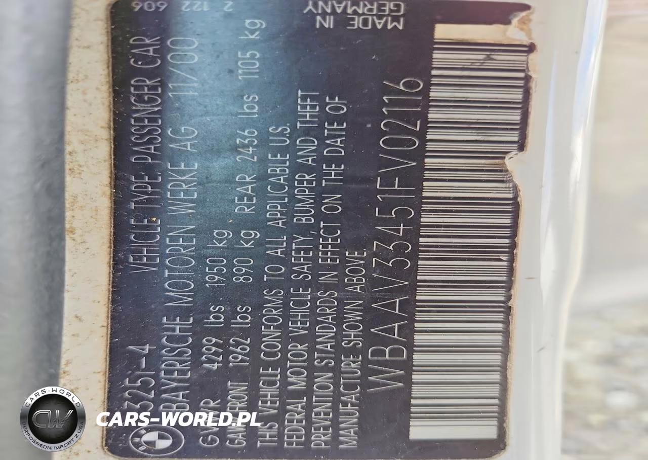 2001 BMW 325 I VIN:WBAAV33451FV02116 - 13