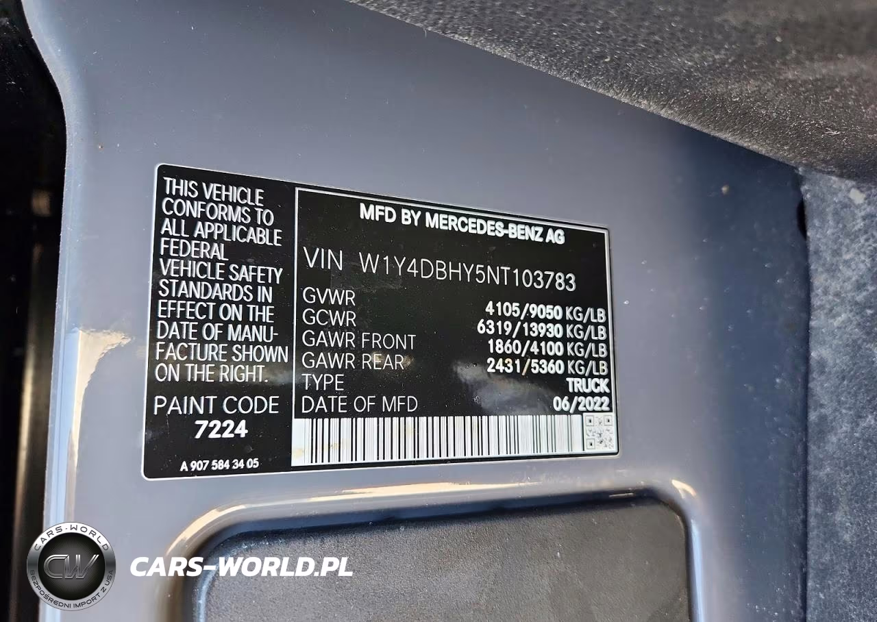 2022 Mercedes-Benz Sprinter 2500 VIN:W1Y4DBHY5NT103783 - 14