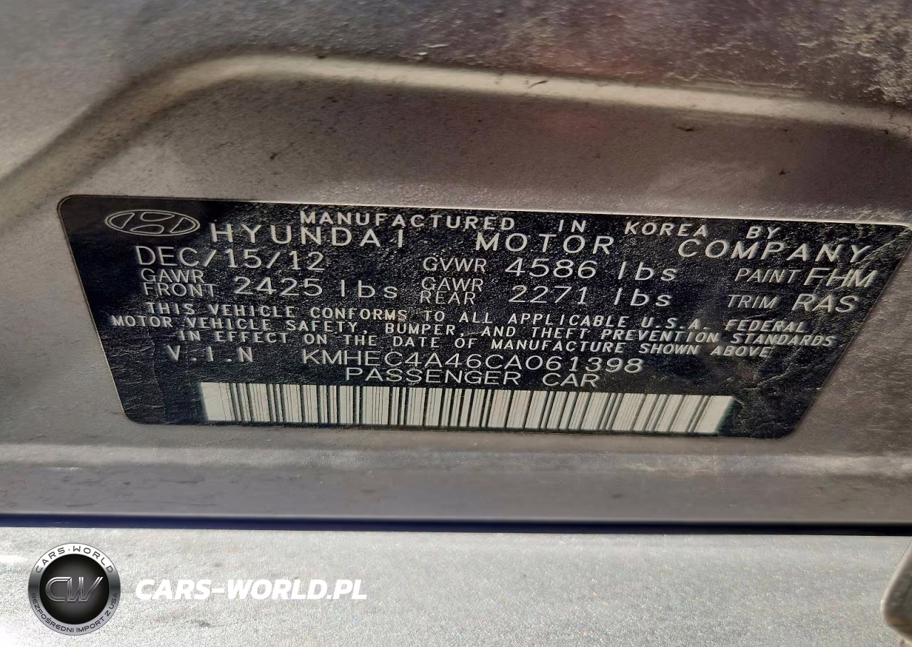 2012 Hyundai Sonata Hybrid VIN:KMHEC4A46CA061398 - 12