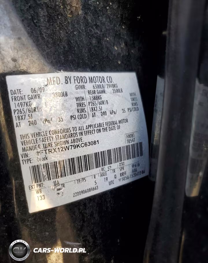 2009 Ford F150 Super Cab VIN:1FTRX12W79KC63081 - 12
