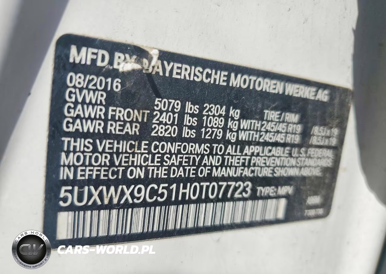 2017 BMW X3 xDrive28I VIN:5UXWX9C51H0T07723 - 13