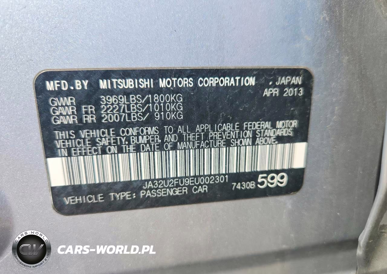 2014 Mitsubishi Lancer Es-Es Sport VIN:JA32U2FU9EU002301 - 12