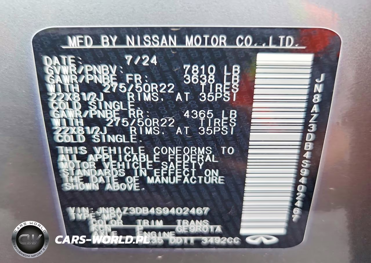 2025 Infiniti Qx80 Sensory VIN:JN8AZ3DB4S9402467 - 14