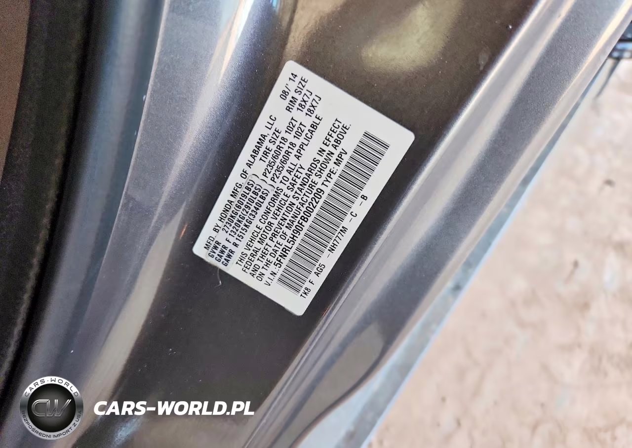 2015 Honda Odyssey Touring VIN:5FNRL5H90FB002209 - 13