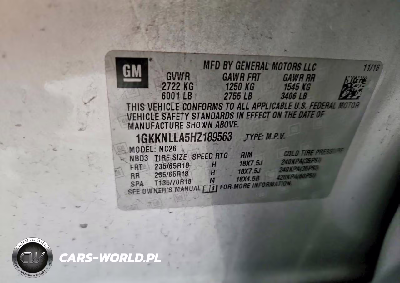 2017 GMC Acadia Sle VIN:1GKKNLLA5HZ189563 - 13