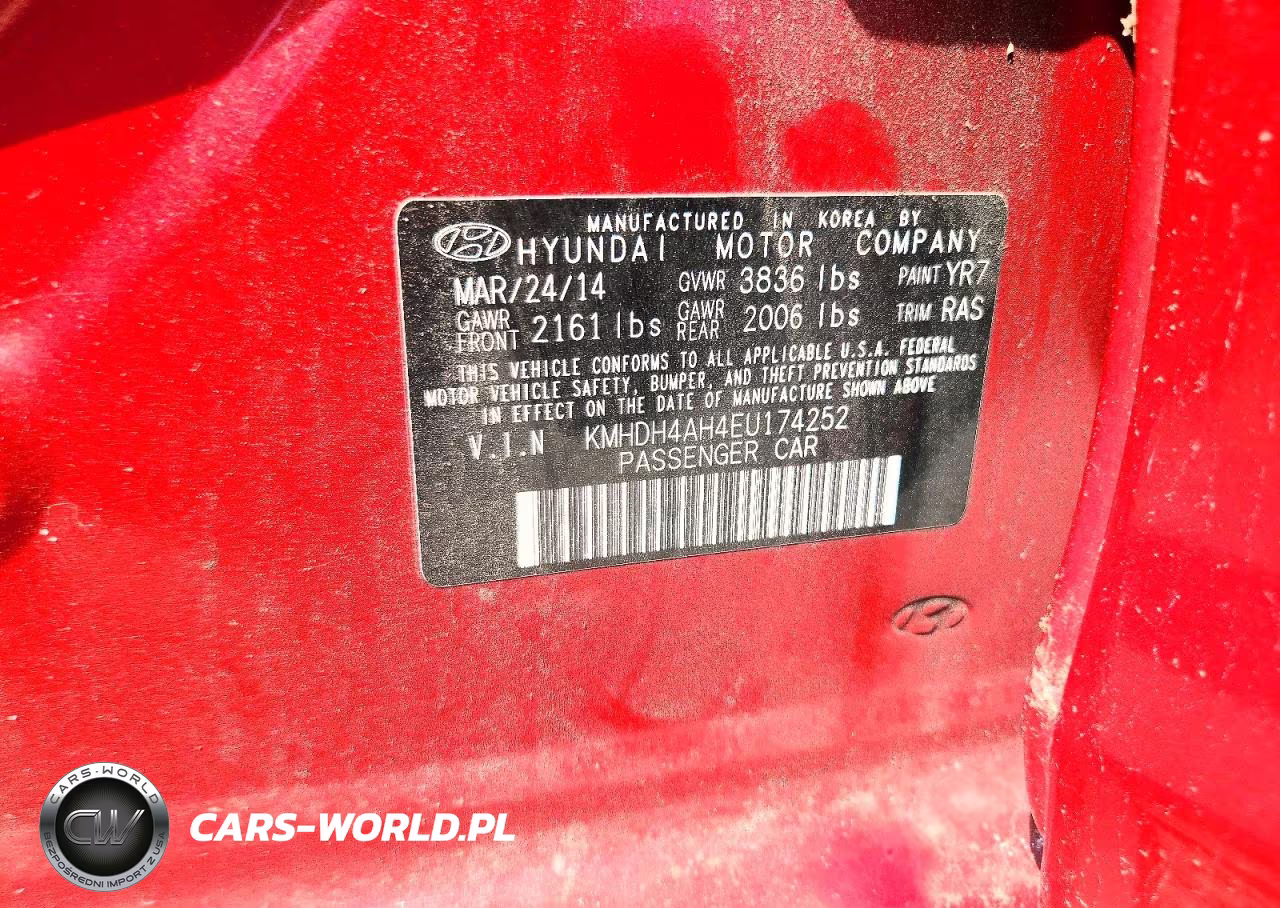 2014 Hyundai Elantra Sport VIN:KMHDH4AH4EU174252 - 13