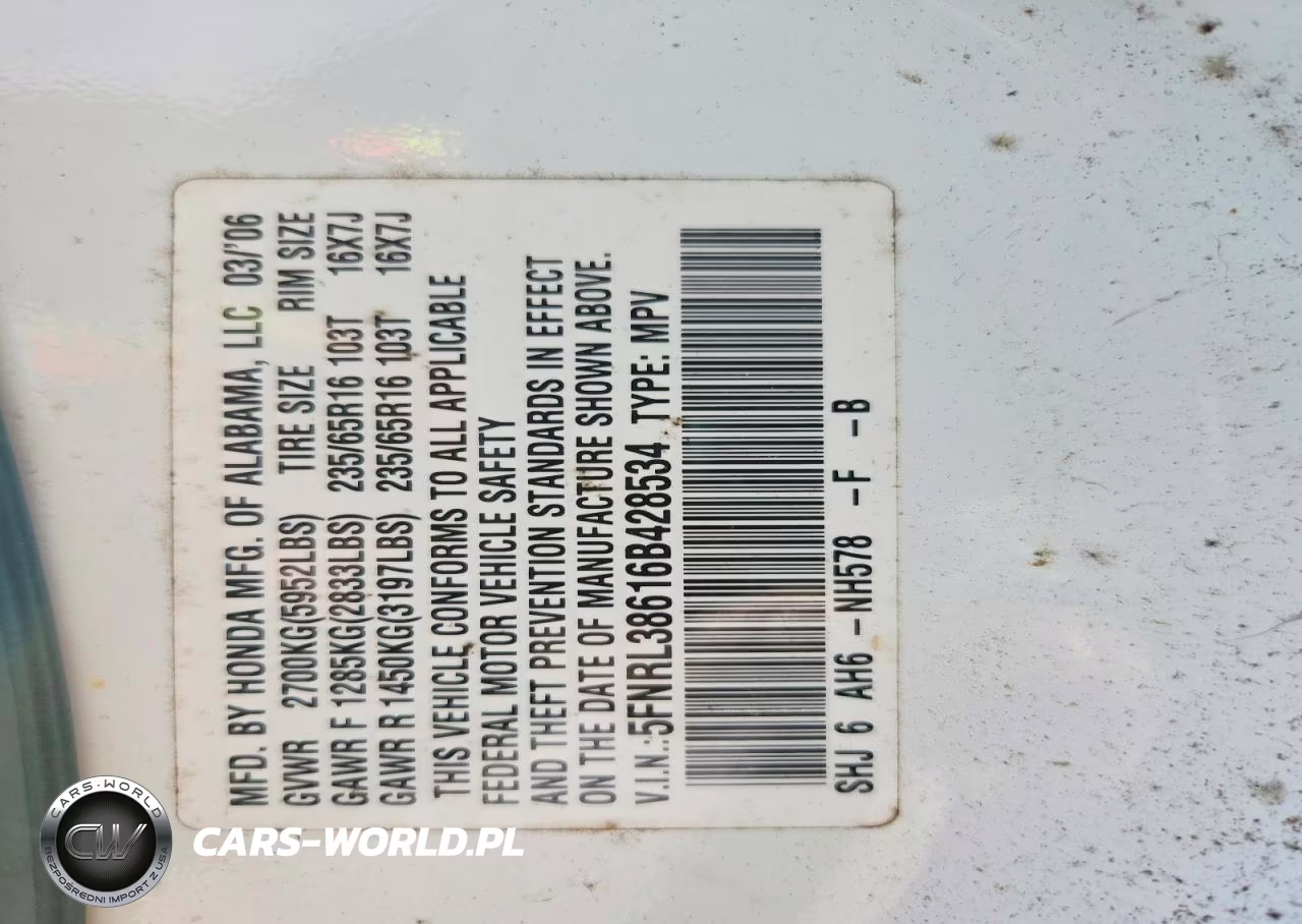 2006 Honda Odyssey Exl VIN:5FNRL38616B428534 - 12
