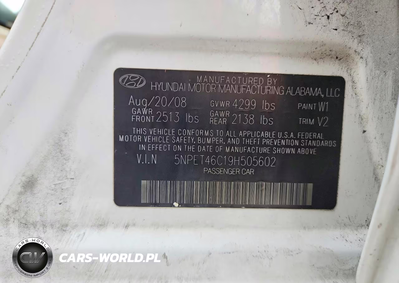 2009 Hyundai Sonata Gls VIN:5NPET46C19H505602 - 12