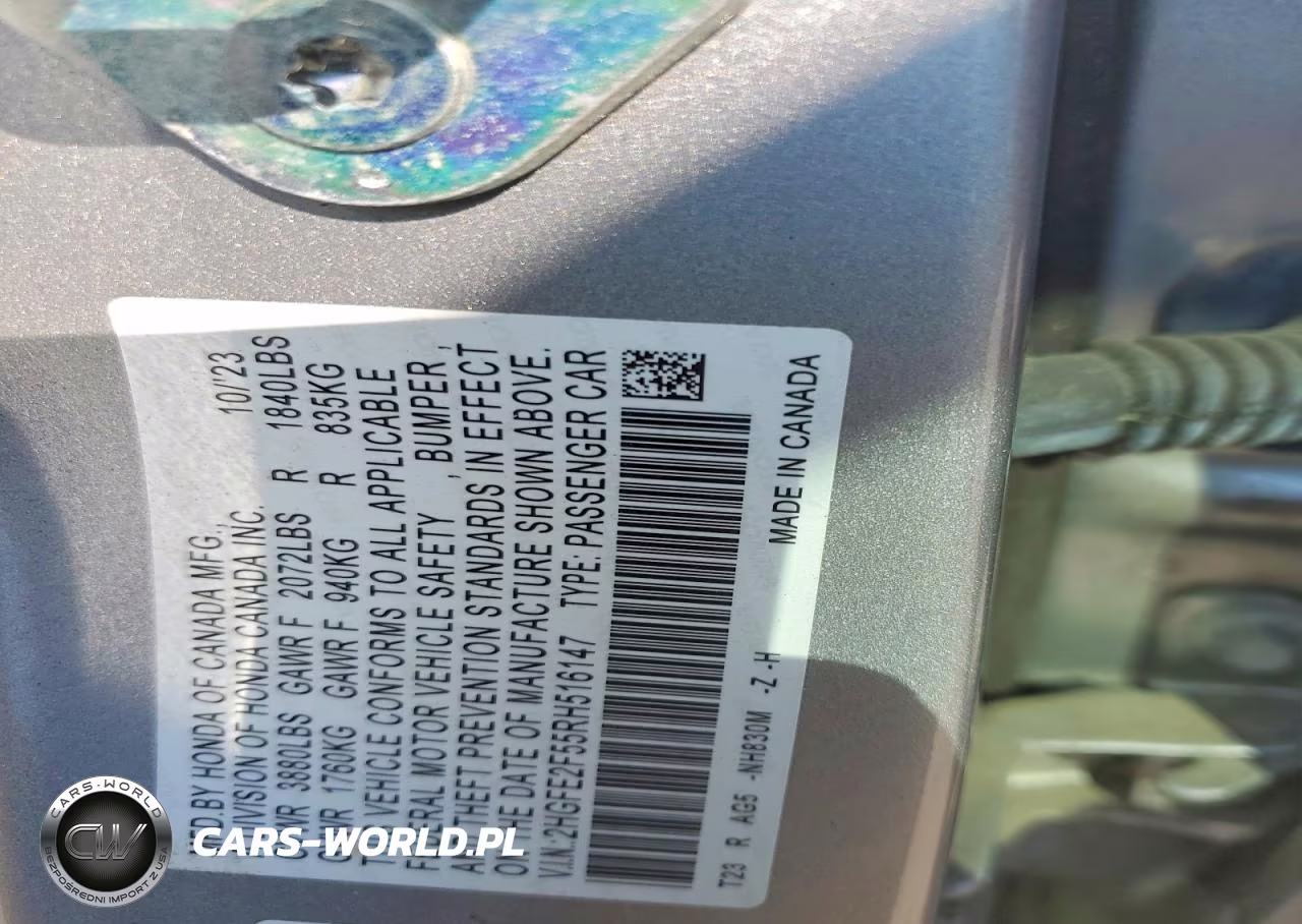 2024 Honda Civic Sport VIN:2HGFE2F55RH516147 - 12