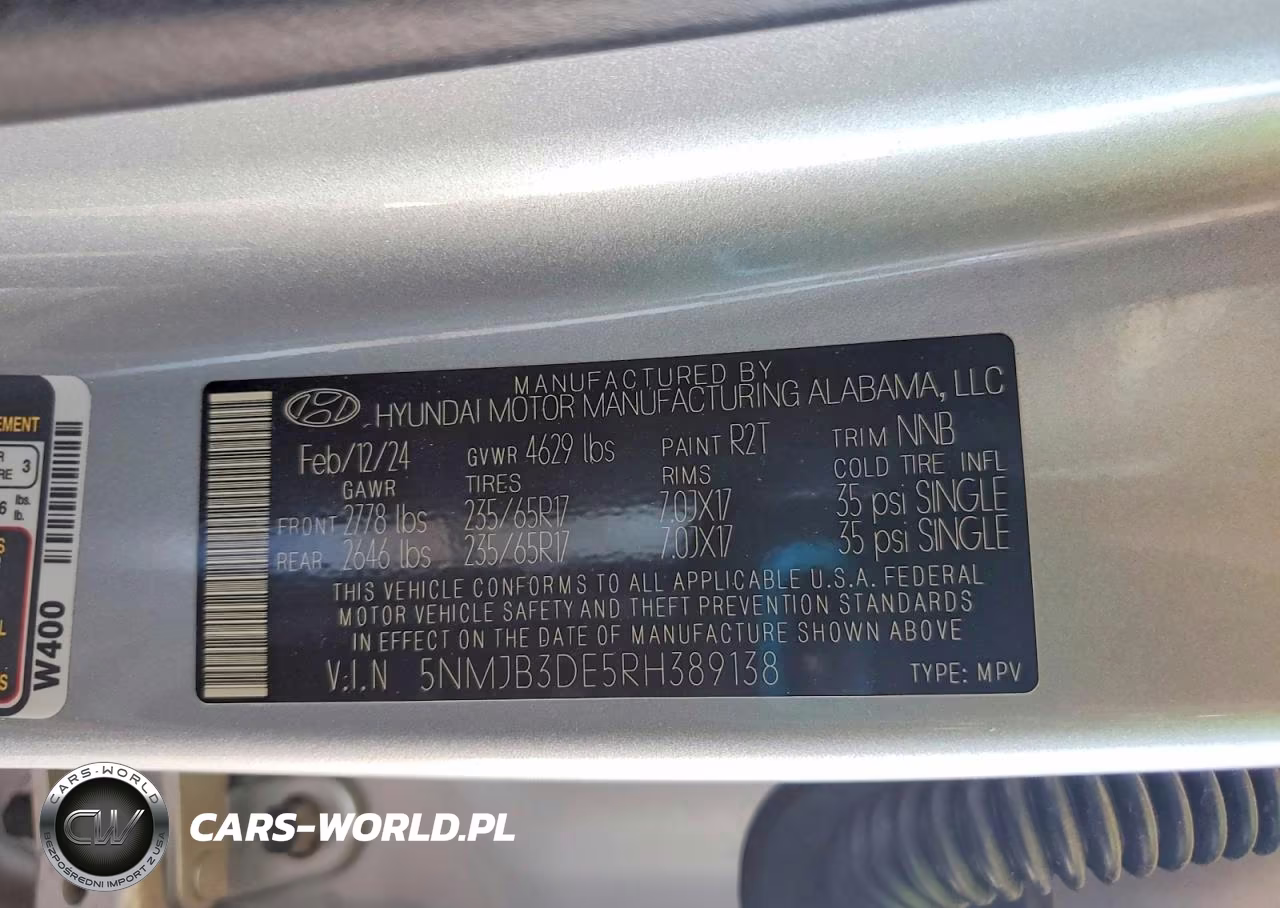 2024 Hyundai Tucson Sel VIN:5NMJB3DE5RH389138 - 12
