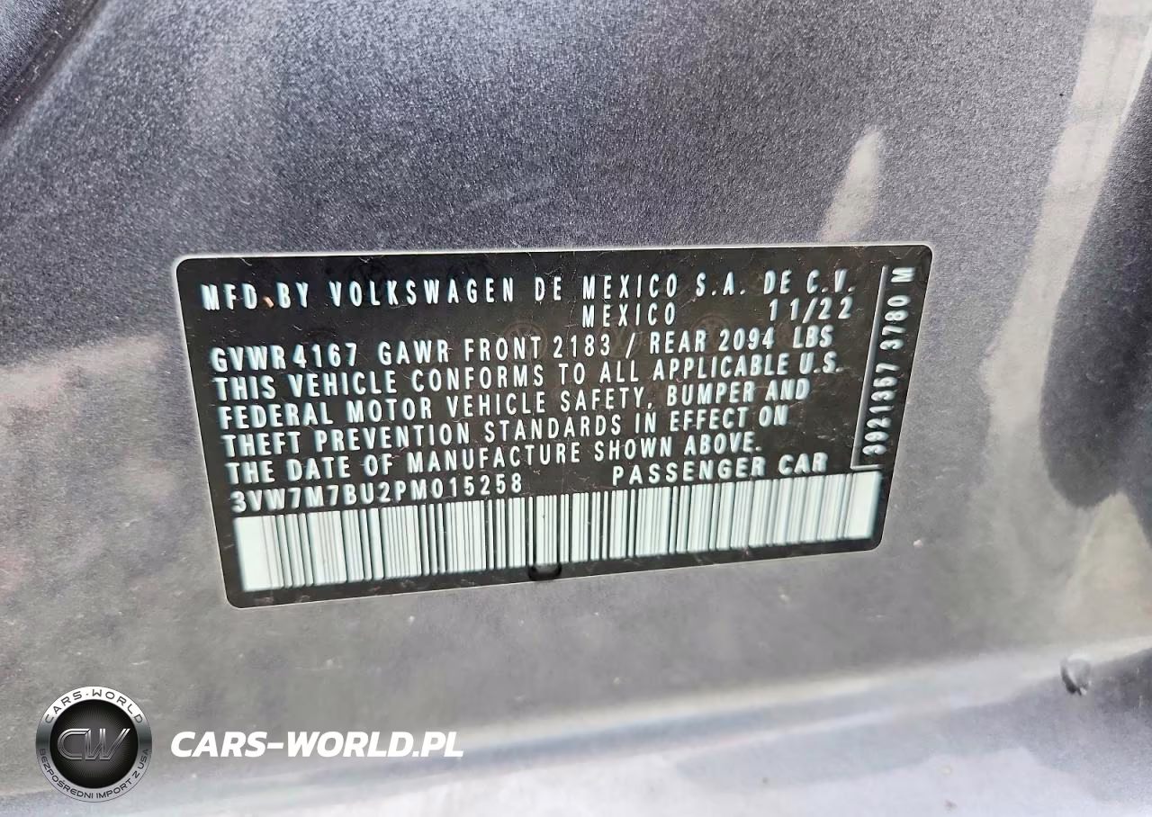 2023 Volkswagen Jetta Se VIN:3VW7M7BU2PM015258 - 12