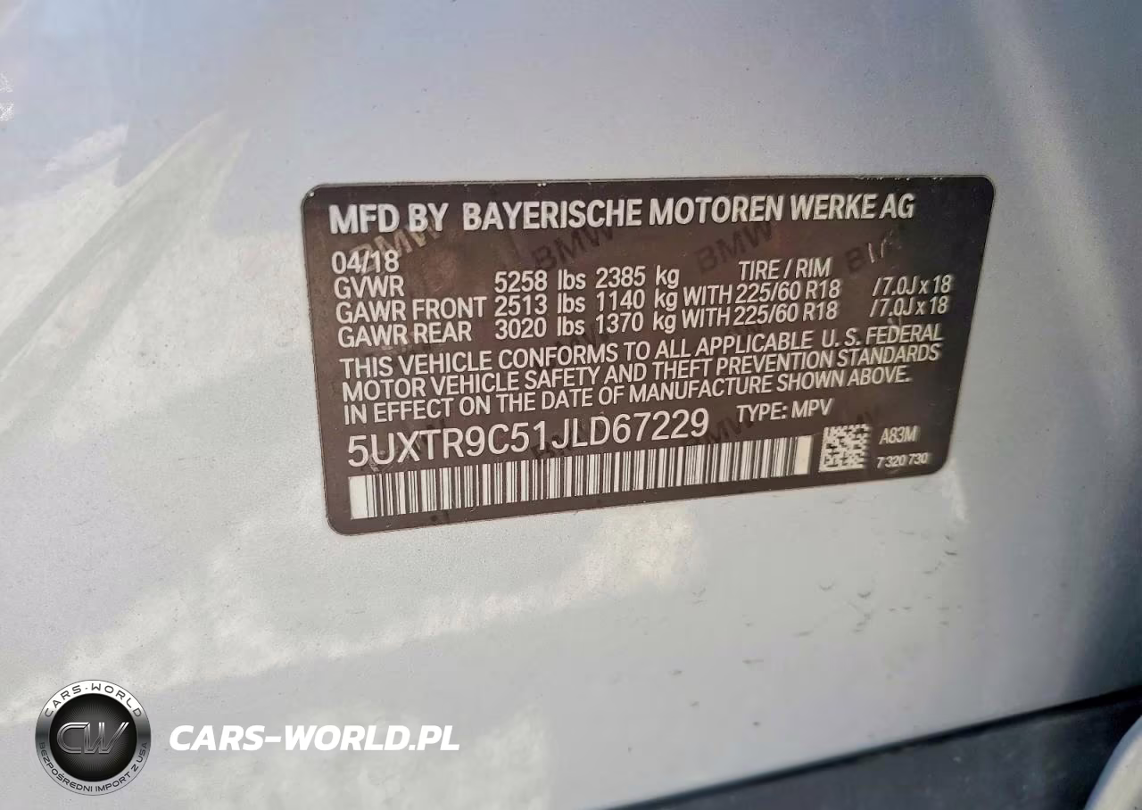 2018 BMW X3 xDrive30I VIN:5UXTR9C51JLD67229 - 13