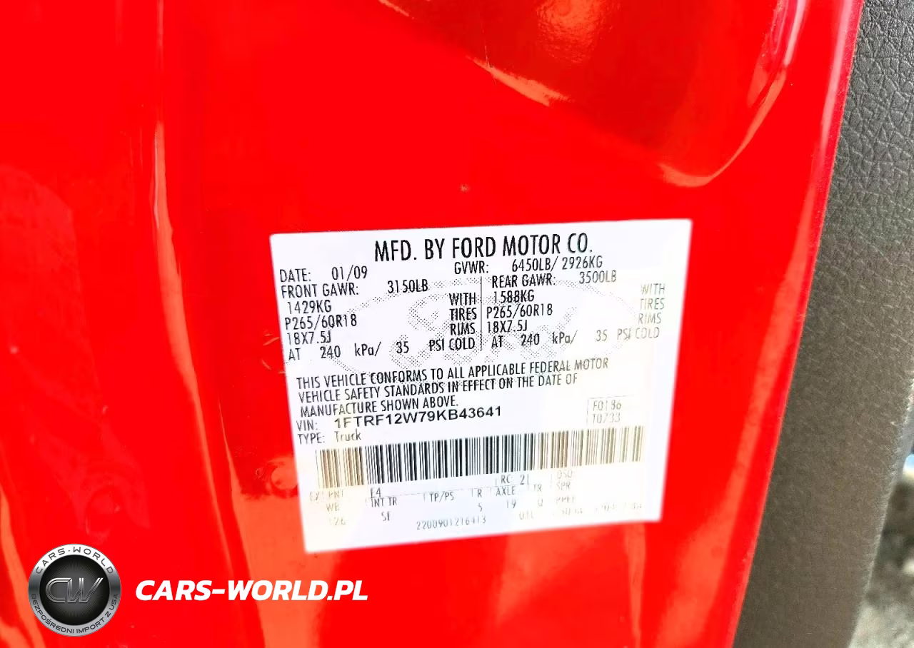 2009 Ford F150 VIN:1FTRF12W79KB43641 - 12