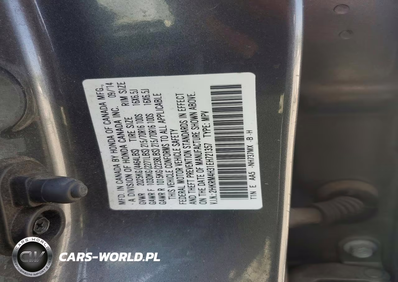 2014 Honda Cr-V Lx VIN:2HKRM4H31EH721357 - 13