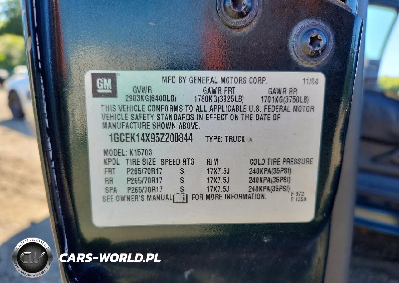 2005 Chevrolet Silverado K1500 VIN:1GCEK14X95Z200844 - 12