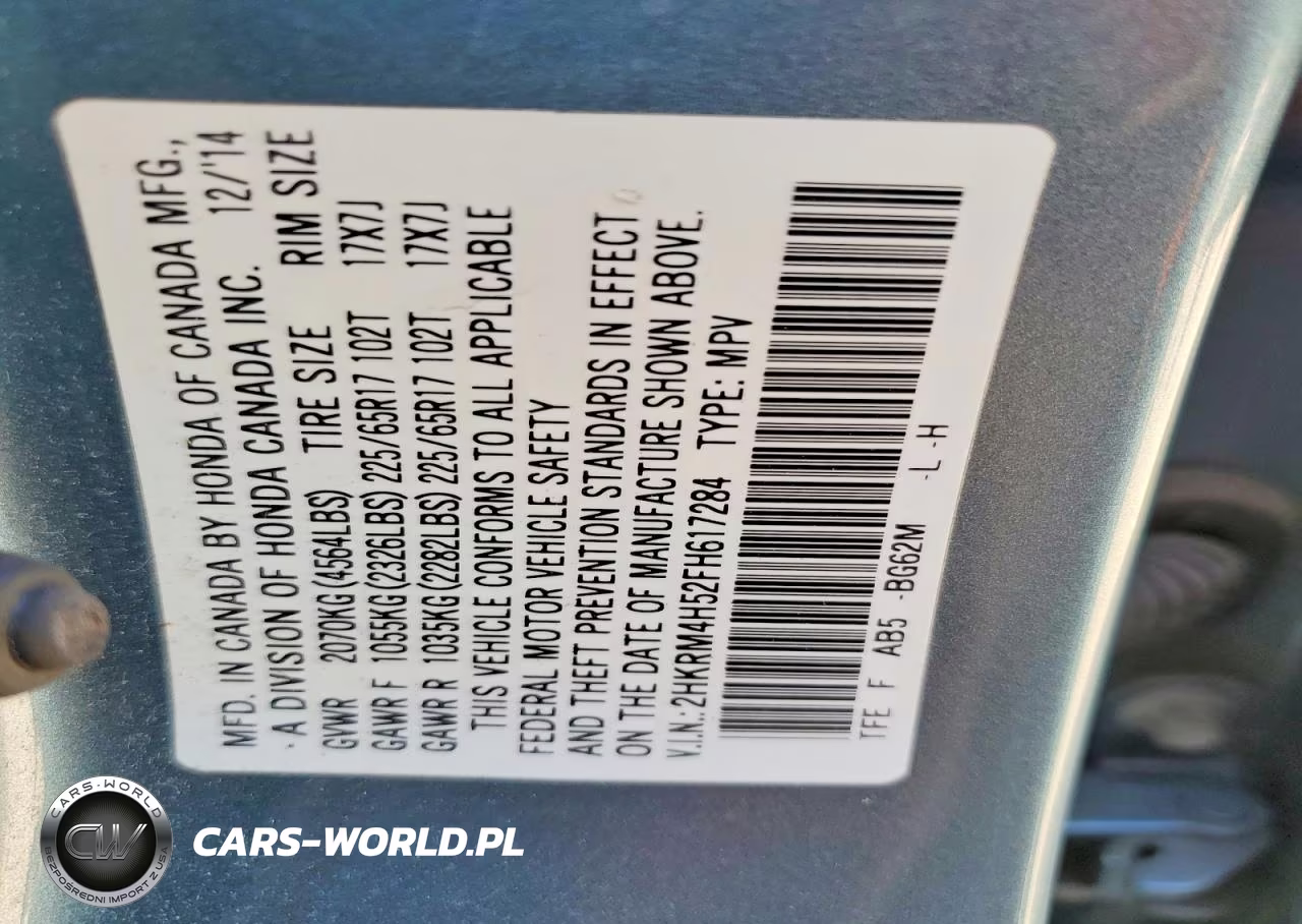 2015 Honda Cr-V Ex VIN:2HKRM4H52FH617284 - 13