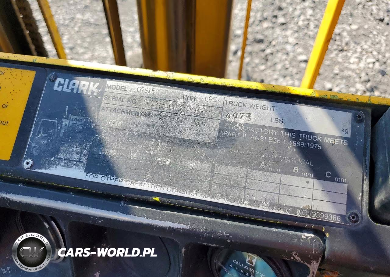 1992 Clark Gps15 - Forklift VIN:GP12700099240KF - 10