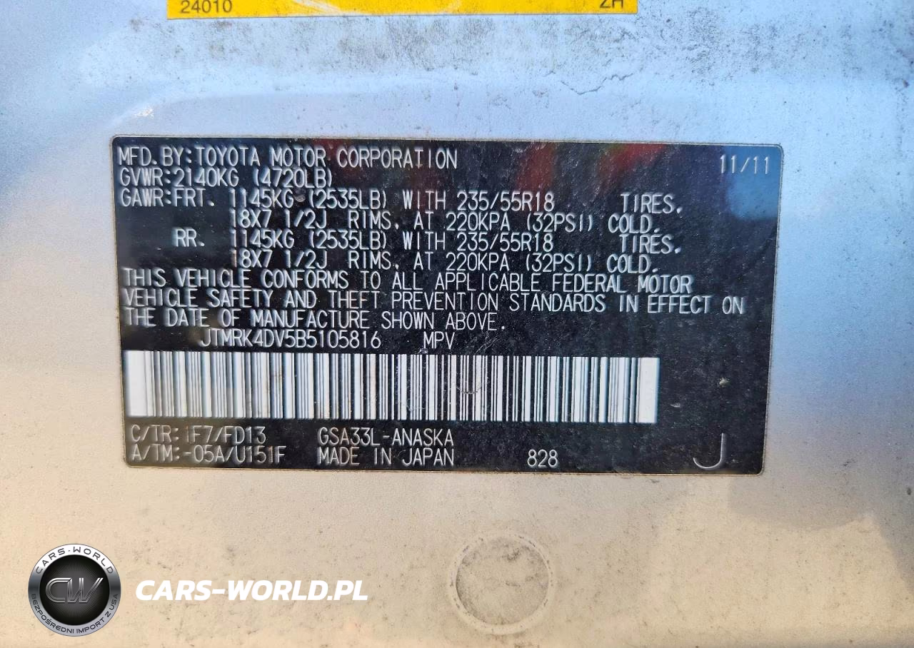 2011 Toyota Rav 4 VIN:JTMRK4DV5B5105816 - 13