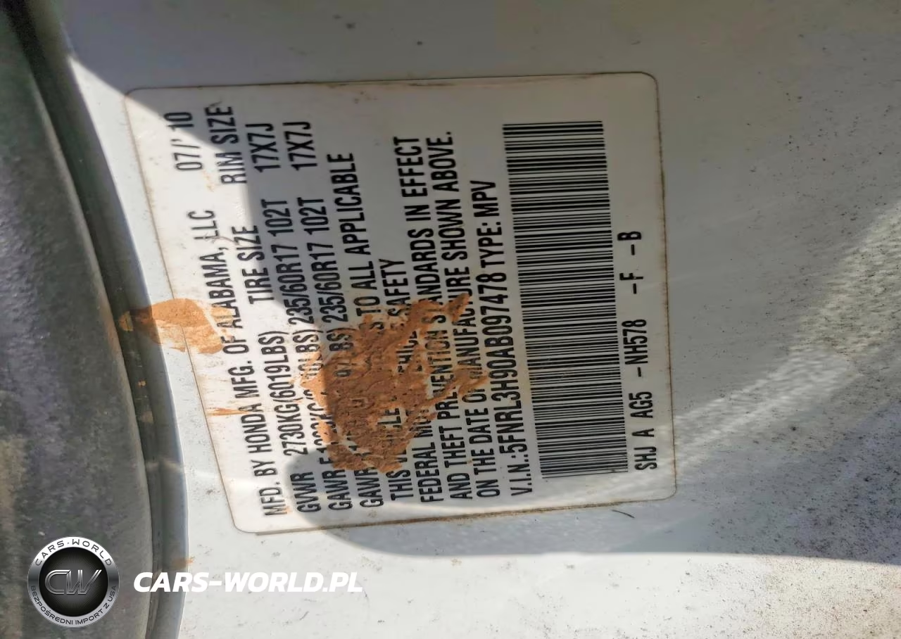 2010 Honda Odyssey Touring VIN:5FNRL3H90AB097478 - 13