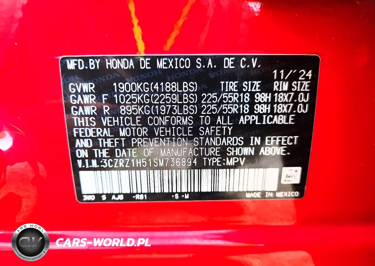 2025 Honda Hr-V Sport VIN:3CZRZ1H51SM736894 - 13