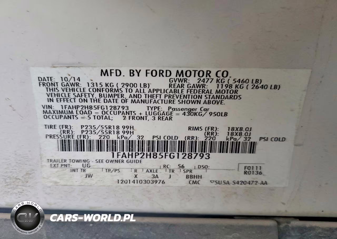 2015 Ford Taurus Sel VIN:1FAHP2H85FG128793 - 12
