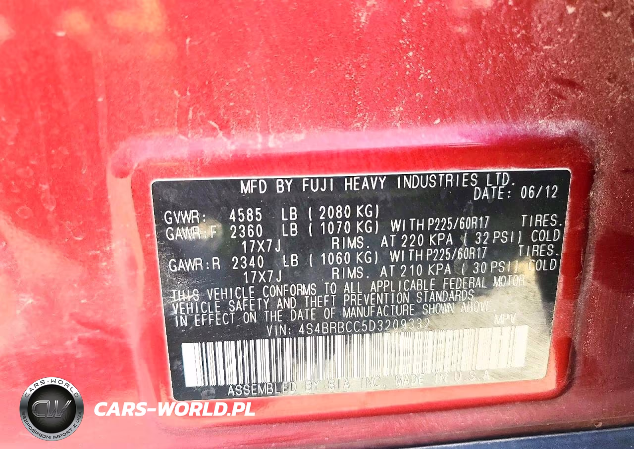2013 Subaru Outback 2.5I Premium VIN:4S4BRBCC5D3209332 - 13