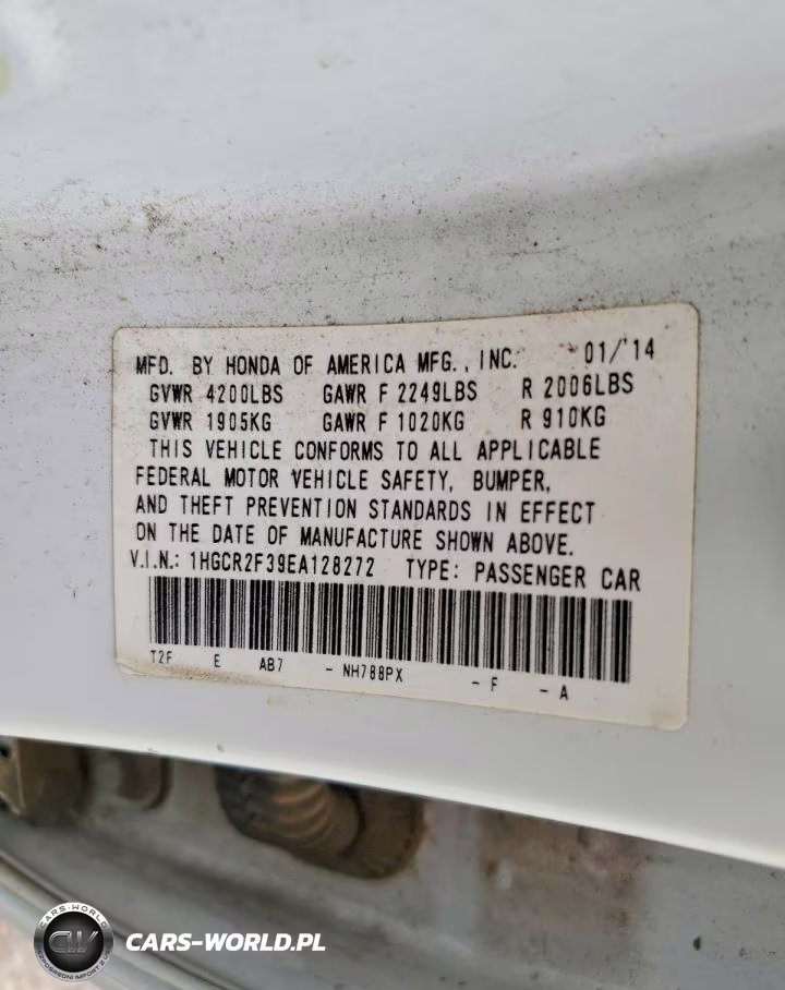2014 Honda Accord Lx VIN:1HGCR2F39EA128272 - 12